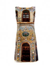 Designer Fotoprint Kleid Motiv Kachelwand von Golestan Palast, Teheran
