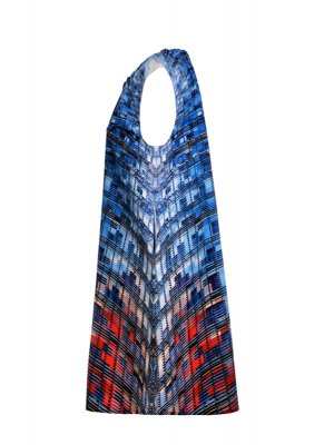 Designer Fotoprint Kleid mit Torre Agbar Motiv, Barcelona