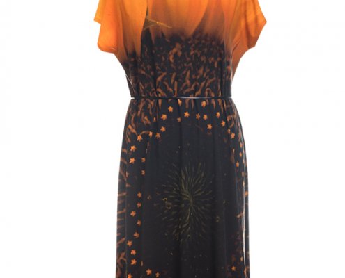 Designer Fotoprint Kleid mit Motiv einer Sonnenblume