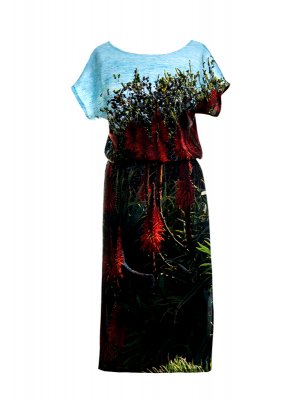 Designer Fotoprint Kleid mit Motiv Meer und Natur Laguna Beach, California