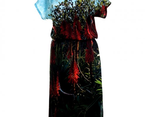 Designer Fotoprint Kleid mit Motiv Meer und Natur Laguna Beach, California