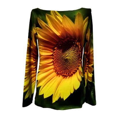 Fotodruck strahlende Sonnenblume, Langarm-Shirt fabrari