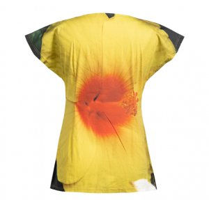 Shirt mit gelber Hibiskusblüte