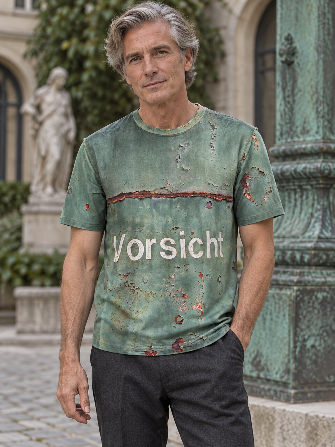 Herren T-Shirt "Vorsicht" – Bild 2