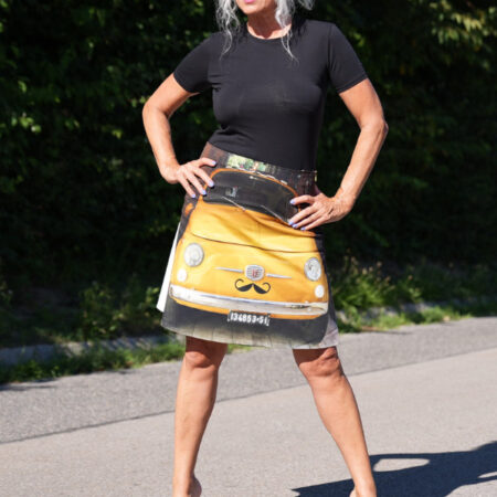 Designer Rock mit Fotoprint Motiv eines Puch 500, limited edition