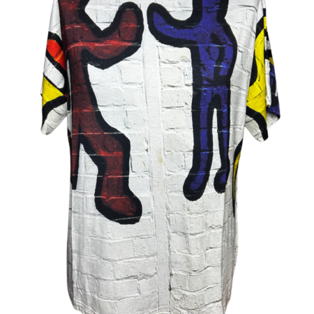 Viskose Jersey Kurzarm Shirt mit Graffitti Motiv aus Buenos Aires