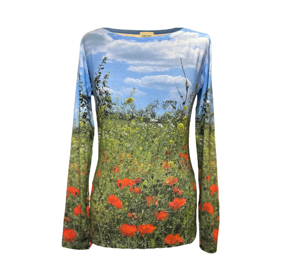 Long-Sleeve Shirt “Poppy Field”