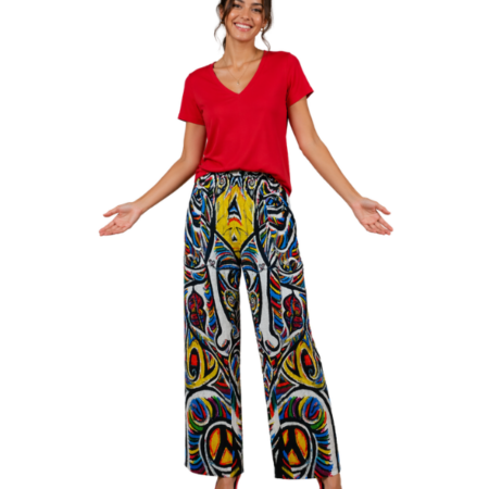Viskose Hose mit Berliner Graffitti Motiv