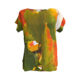 Viskose Kurzarm Shirt mit Fotoprint Motiv Herbstblätter