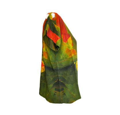 Seitenansicht 2 Viskose Shirt mit Fotoprint Motiv Herbstblätter