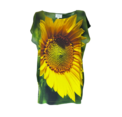 Viskose Shirt "Sonnenblume"mit Fotomotiv einer großen Sonnenblume