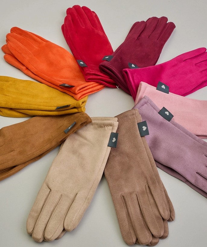 Handschuhe in Velourleder-Optik